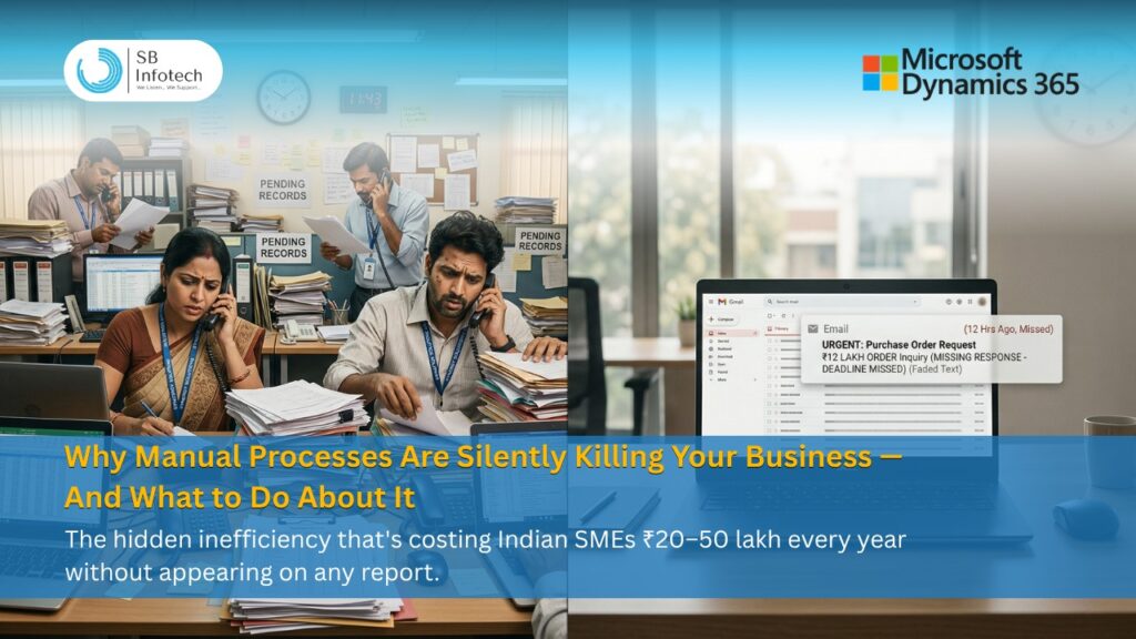 Manual data entry, siloed spreadsheets, and delayed reports are costing Indian SMEs lakhs every year. Learn how ERP automation can stop the leak.